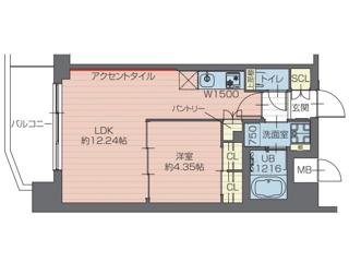 プレジオ川口ASIAN(1LDK/9階)の間取り写真
