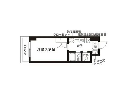 ローズウッド・ハイツ門前仲町(1K/2階)の間取り写真