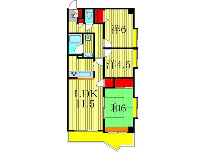 インシュランスビルディング12(3LDK/3階)の間取り写真