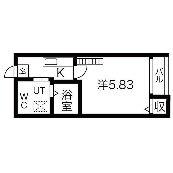 アモーレ笠取(1K/1階)の間取り写真