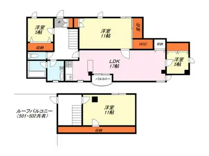 ハイツアオキ第22(4LDK/5階)の間取り写真