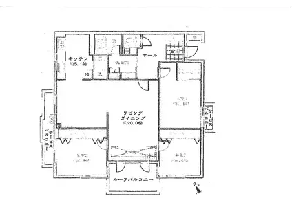ユーロハイツ成城南(3LDK/4階)の間取り写真