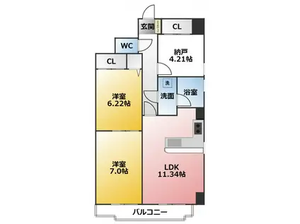 GHONMACHI(3LDK/1階)の間取り写真