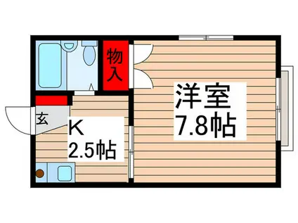 プリムローズ(1K/1階)の間取り写真