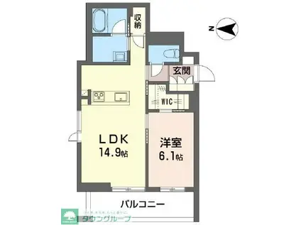 センターレジデンス グランデ(1LDK/2階)の間取り写真