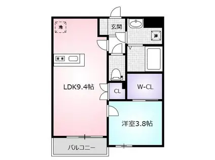 HOUSE GATE桜(1LDK/2階)の間取り写真