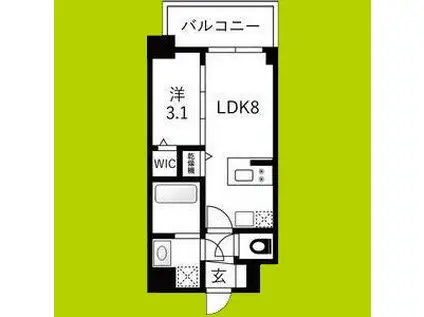 エスリードレジデンスザ・グラン大阪福島クラス(1LDK/12階)の間取り写真