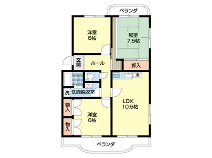 ストークマンションII(3LDK/3階)の間取り写真