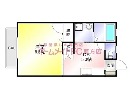 テナシティ A棟(1DK/1階)の間取り写真