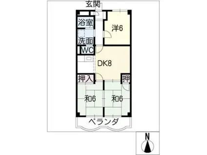 ぴあ21(3DK/2階)の間取り写真