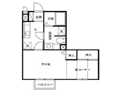 カシオペア(1K/2階)の間取り写真