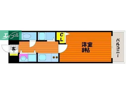 スタシオン南(1K/5階)の間取り写真