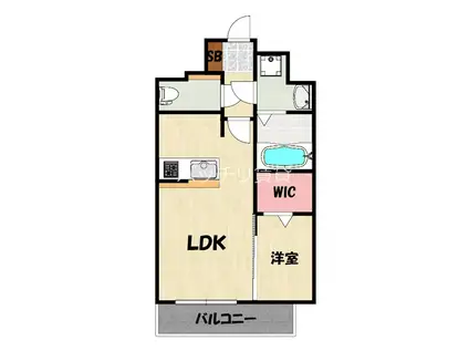 グランフォーレ博多駅プレミア(1LDK/8階)の間取り写真