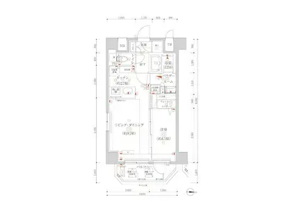 アルテシモ リーノ(1LDK/9階)の間取り写真
