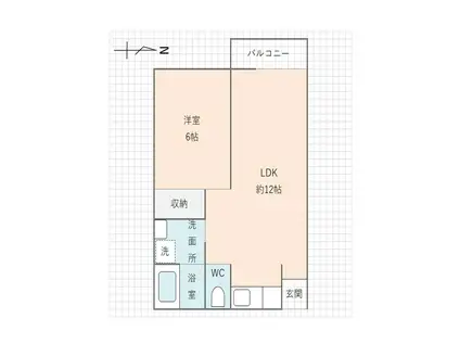 イーストハウス3(1LDK/2階)の間取り写真