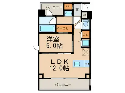 IZ RESIDENCE(1LDK/10階)の間取り写真