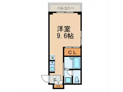 インパレス1(ワンルーム/5階)の間取り写真