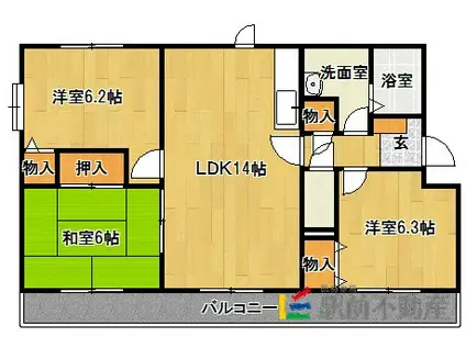 プレミール春日(3LDK/3階)の間取り写真