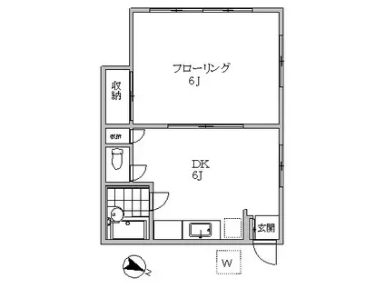 森荘(1DK/2階)の間取り写真