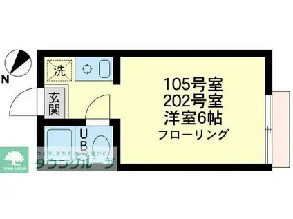 ネオステージ菊名壱番館(ワンルーム/2階)の間取り写真