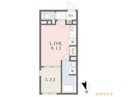 LUORE浅間町(1LDK/2階)の間取り写真