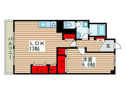 サンシティ南行徳1(1LDK/3階)の間取り写真