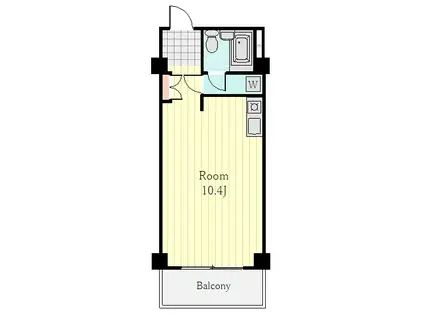 パティオス8番街(ワンルーム/1階)の間取り写真