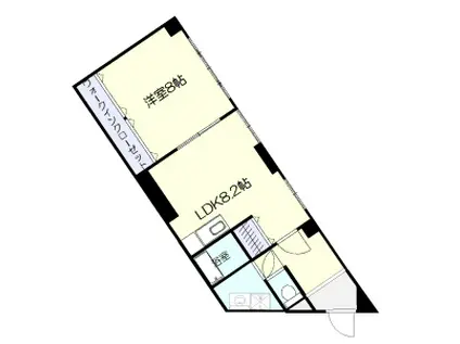 ラ・ペジブルビル(1LDK/3階)の間取り写真