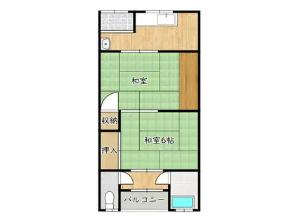 戸松ハイツ(2K/2階)の間取り写真