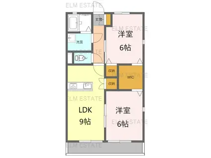 ELSTANZA HIRONO(2LDK/2階)の間取り写真