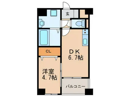 モントーレヒルズ悠(1DK/1階)の間取り写真