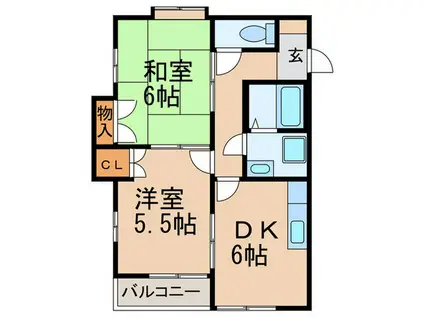 ドリームネスト長久手(2DK/2階)の間取り写真