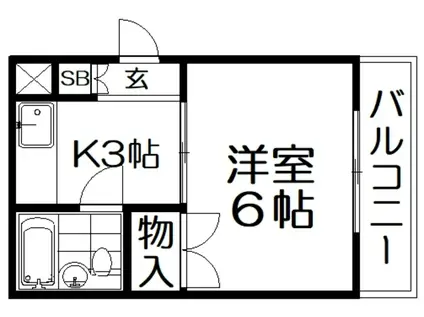 サンシャイン香里園V(1K/1階)の間取り写真
