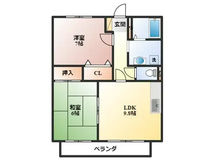 SEPIA(2LDK/1階)の間取り写真