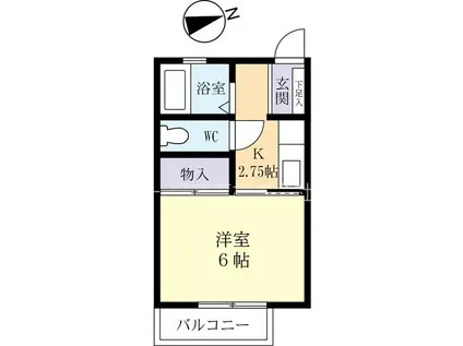 コーポ中川(1K/1階)の間取り写真