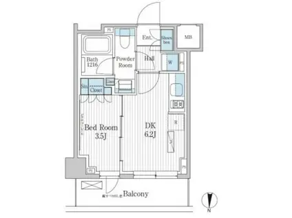 パークアクシス東陽町レジデンス(1DK/4階)の間取り写真