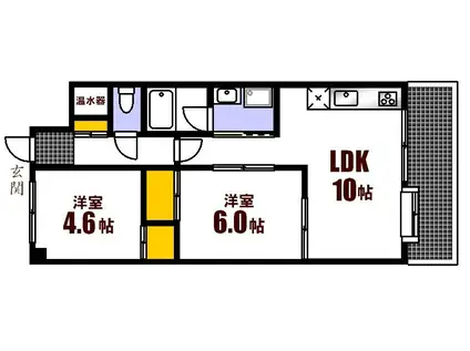 CASA SEGURA(2LDK/4階)の間取り写真