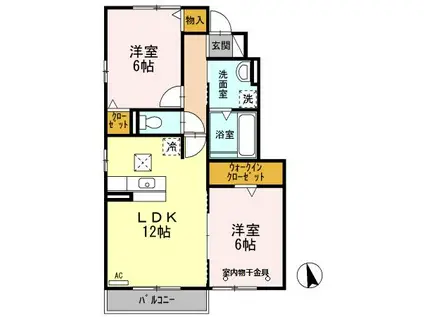 HIGH MAISON(2LDK/1階)の間取り写真