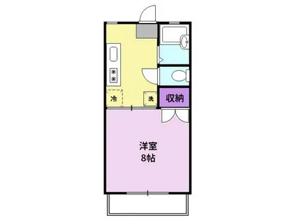 タカシマハイツB(1K/1階)の間取り写真