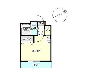 サンアイハイツ(ワンルーム/2階)の間取り写真