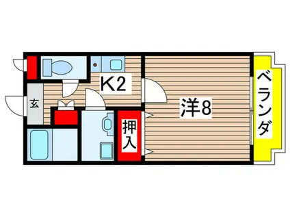 セレーノ西尾(1K/1階)の間取り写真