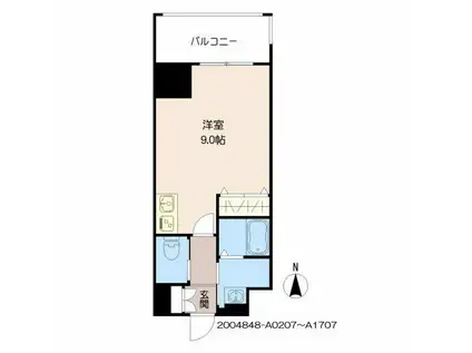 ジェイグランコート大濠公園(ワンルーム/8階)の間取り写真