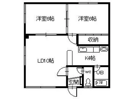 長井ハウス(2LDK/1階)の間取り写真