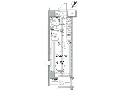 メイクス浅草イースト(1K/10階)の間取り写真