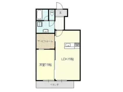 ヒラノマンション(1LDK/4階)の間取り写真