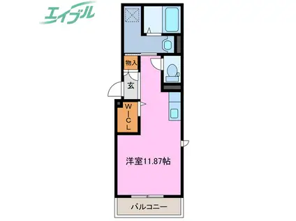 ジェラート(ワンルーム/2階)の間取り写真