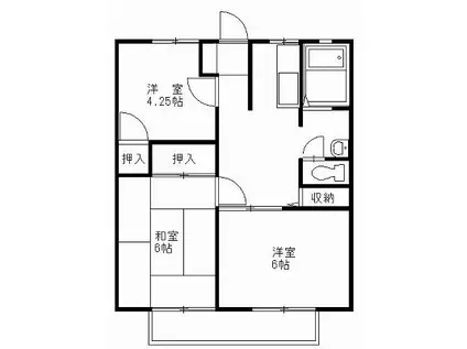 福正ハイツA(3DK/2階)の間取り写真