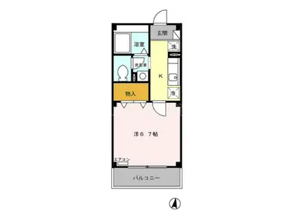 アトリオ トモ壱番館(1K/2階)の間取り写真