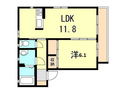 シャーメゾン中尾(1LDK/2階)の間取り写真