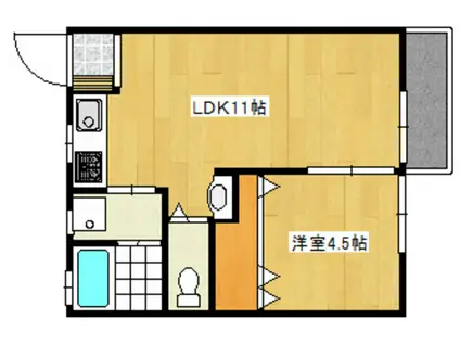 メゾン杉の原(1LDK/1階)の間取り写真